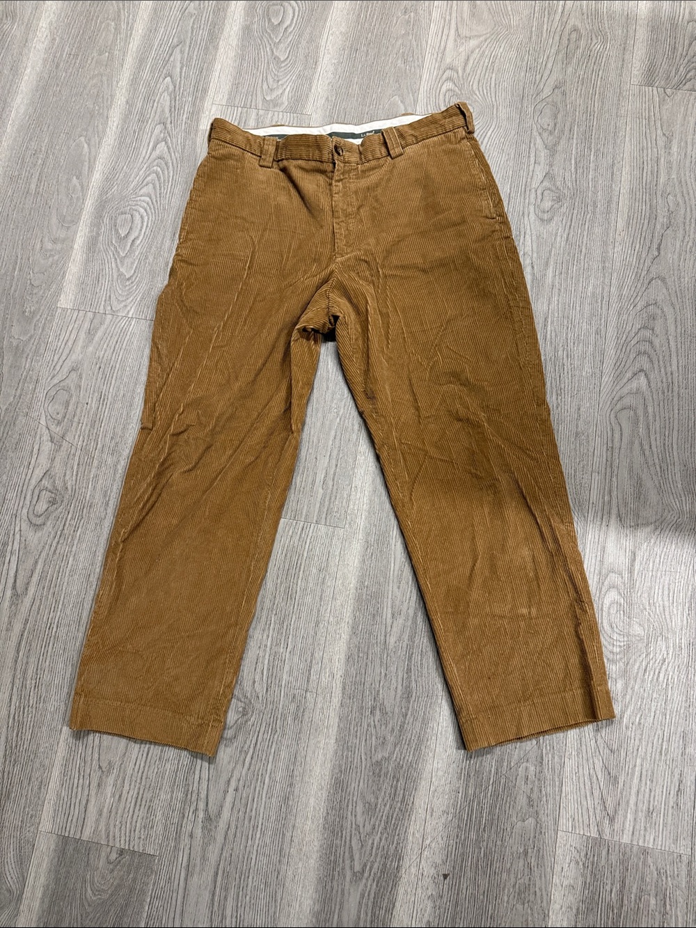 L.L. Bean Men's Camel Brown Corduroy Trousers